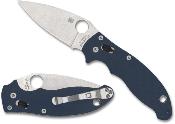 SC101GPCBL2 Couteau Spyderco Manix 2 Cobalt Blue Lame Acier CPM-SPY27 Ball Bearing Lock Made USA - Livraison Gratuite