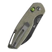 T1022V2 Couteau Tenable Model 6 Sheepfoot Lame Acier 14C28N Manche Green Micarta - Livraison Gratuite