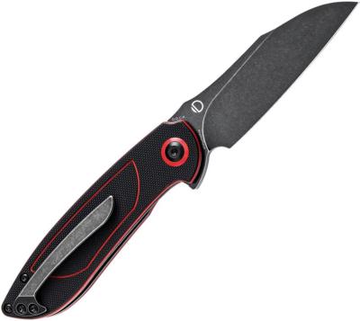 T1040A1 Couteau Tenable Prometheus Black/Red Lame Acier 14C28N BLK IKBS - Livraison Gratuite