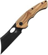 BTKL06C Couteau Bestech Skirmish Olivewood Lame Acier Black 154CM IKBS - Livraison Gratuite