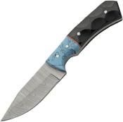 DM1404TR Couteau Skinner Damas Manche Turquoise Étui Cuir  - Livraison Gratuite 