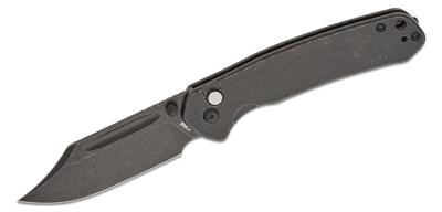 J1942BST Couteau CJRB Cutlery Pyrite Bowie Black Lame Acier AR-RPM9 Black Button Lock IKBS - Livraison Gratuite