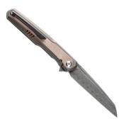 K1046D1 Couteau Kansept Arcus Bronze Manche Titane/Micarta Lame Acier Damas IKBS - Livraison Gratuite