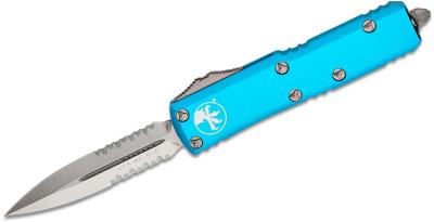 MCT2325TQ Couteau Microtech 232-5TQ UTX-85 AUTO OTF Double Tranchant Manche Turquoise Made USA - Livraison Gratuite