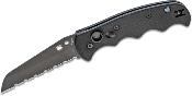 SC165GSBBK Couteau Automatique Spyderco Autonomy AUTO H-1 Black Serrated Buttlon Lock Made USA - Livraison Gratuite