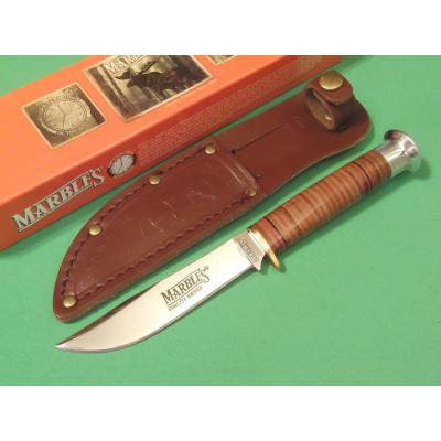 Couteau de Chasse Marbles Rndonnée Lame Acier Carbone Manche & Etui Cuir MR302 - Free Shipping