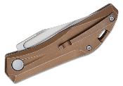 RS7042 Couteau Real Steel Ventus Bronze Titane Lame Acier N690 Slip Joint - Livraison Gratuite