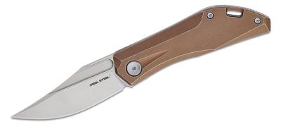 RS7042 Couteau Real Steel Ventus Bronze Titane Lame Acier N690 Slip Joint - Livraison Gratuite