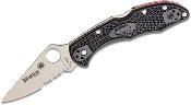 SC11FPSBKRD Couteau Spyderco Delica 4 Red Line Lame Acier VG10 Combo Made Japan - Livraison Gratuite