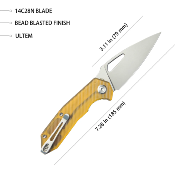 KUB122S Couteau Kubey Coeus Ultem Lame Acier 14C28N IKBS - Livraison Gratuite