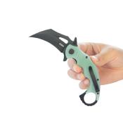 KUB262L Couteau Kubey Mini Wrath Karambit Jade G10 Lame Acier BLK 14C28N IKBS - Livraison Gratuite