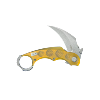 KUB298G Couteau Kubey Rogue Pikal Karambit Ultem Lame Acier 14C28N SW IKBS Linerlock Clip - Livraison Gratuite