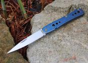 RR2237 Couteau Rough Ryder Folder Blue Stonewash Lame Acier Inox Cran Forcé - Livraison Gratuite