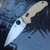 SC101MPCW2 Couteau Spyderco Manix 2 Brown Lame Acier CPM CRU-WEAR Ball Bearing Lock - Livraison Gratuite