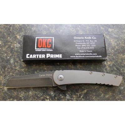 Couteau Ontario Carter Prime Lame Acier D2 Manche Titane Framelock Clip ON8875 - Free Shipping