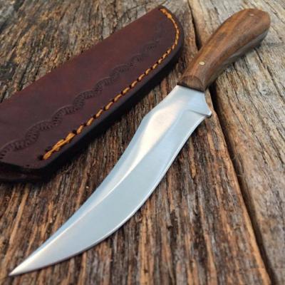 Couteau Skinner Bushcraft Lame Acier Inox Manche Bois Etui Cuir PA7992 - Free SHipping