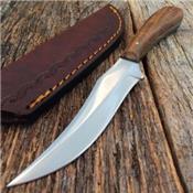 Couteau Skinner Bushcraft Lame Acier Inox Manche Bois Etui Cuir PA7992 - Free SHipping