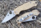 SC223MPCW Couteau Spyderco Para 3 Brown Micarta Lame en Acier CPM-CruWear Compression Lock Made USA - Livraison Gratuite