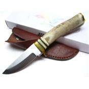 Couteau Steel Stag Whitetail Skinner Lame Acier Inox Manche Bois de Cerf Etui Cuir SS7003 - Free Shipping