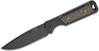 KI1067A1 Kizer Militaw Gold Lame Acier CPM-S35VN Manche Alu/Camocarbon Étui Kydex - Livraison Gratuite