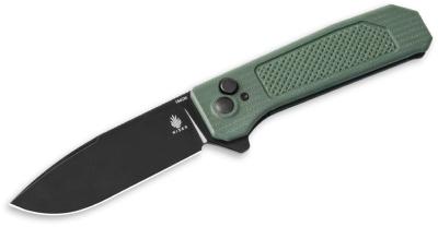 KIV3630C2 Couteau Kizer Brat Green Integral G10  Lame 154CM Black IKBS Button Lock - Livraison Gratuite