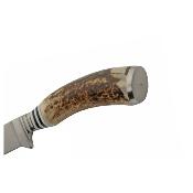 PA203455 Couteau de Chasse Manche Bois de Cerf Etui Cuir - Livraison Gratuite