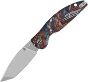 QS158A1 Couteau QSP Turtle Punk Multicolore Lame Tanto 14C28N IKBS - Livraison Gratuite