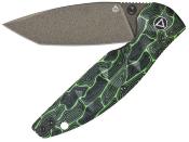 QS158C2 Couteau QSP Turtle Punk Black/Green Lame Tanto 14C28N IKBS - Livraison Gratuite