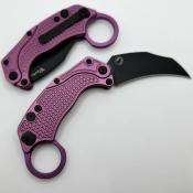 REA122 Set de Couteau Reate EXO-K Karambit Purple Lame Acier N690 Noir + Karambit Entrainement - Livraison Gratuite