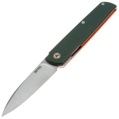 SRM408LGX Couteau SRM Qrick 408L Green/Orange Lame Acier 14C28N IKBS - Livraison Gratuite