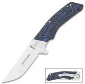 UC3440 Couteau United Cutlery Honshu Sekyuriti Black/Blue Lame Acier D2 IKBS - Livraison Gratuite